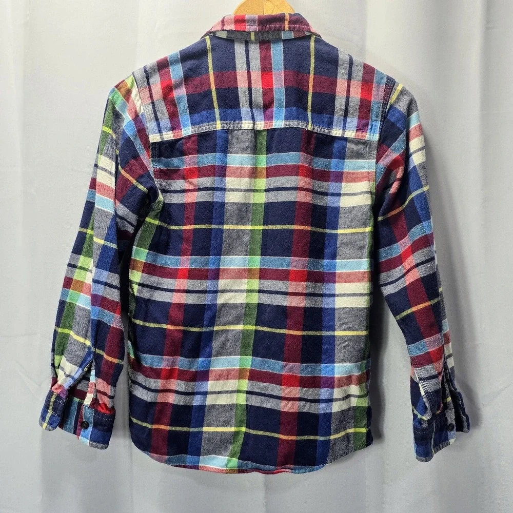 OshKosh Bgosh Boys Multicolor Plaid Flannel Button Down Shirt 12 Classic Outdoor
